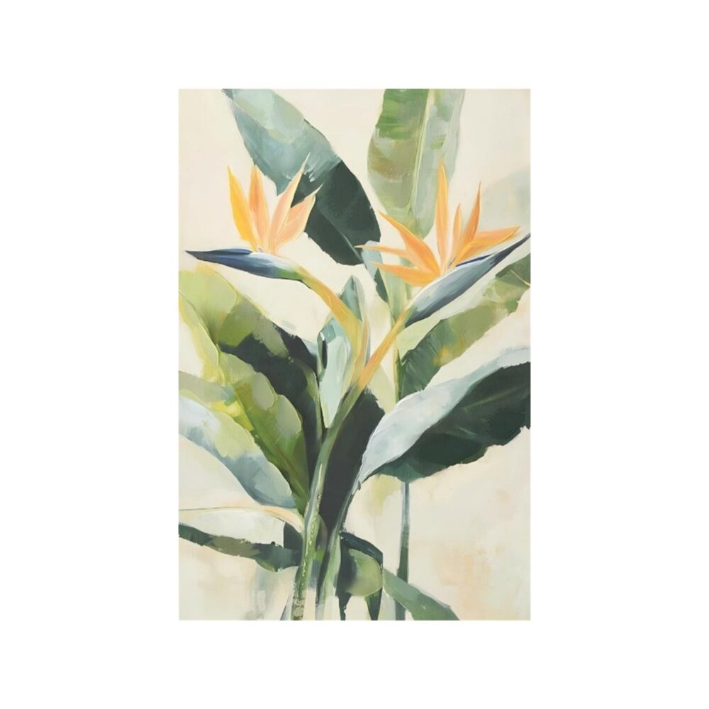 Green Leaf Tropical Plant Unframed Canvas Wall Art  24" X 36"